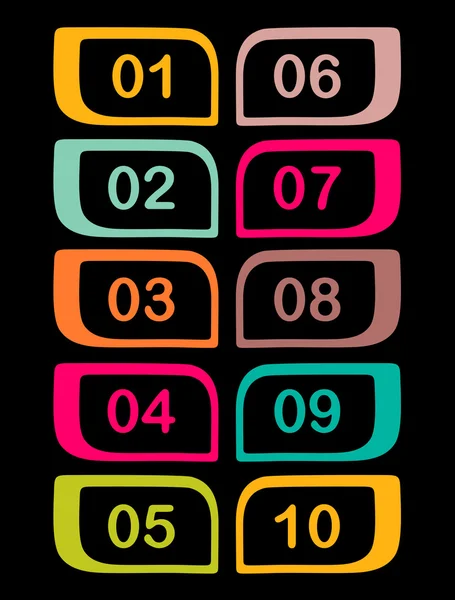 Colorful numbers in the frame — Stock Vector