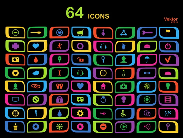 Av färgade och färgglada ikoner — Stock vektor