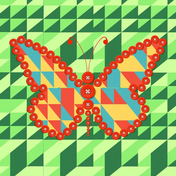 Fondo abstracto en capas con mariposa — Vector de stock