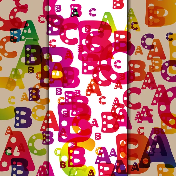 Geschichteter abstrakter Hintergrund mit Buchstaben — Stockvektor