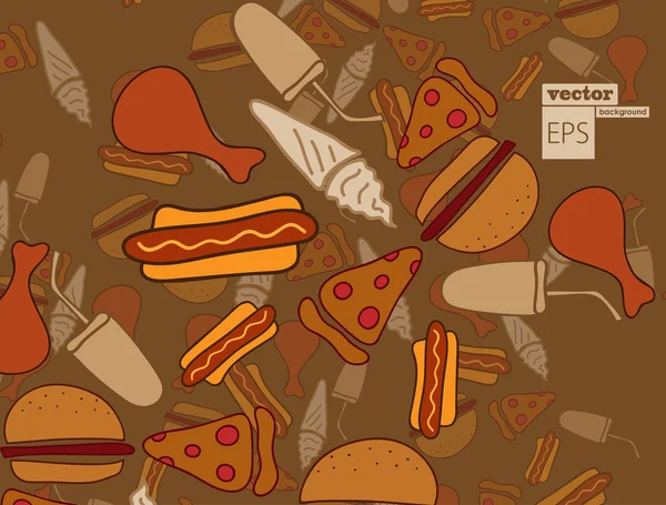 Fondo de comida rápida — Vector de stock