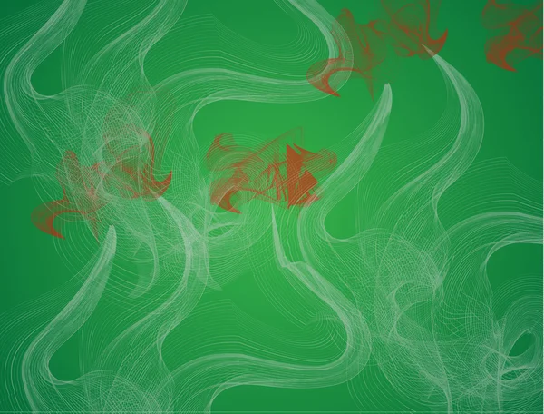 Grön abstrakt bakgrund med rök — Stock vektor