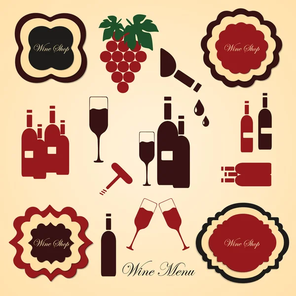 Set de vinos — Vector de stock