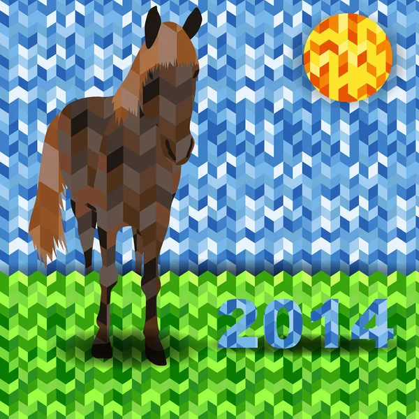 Mosaico caballo — Vector de stock