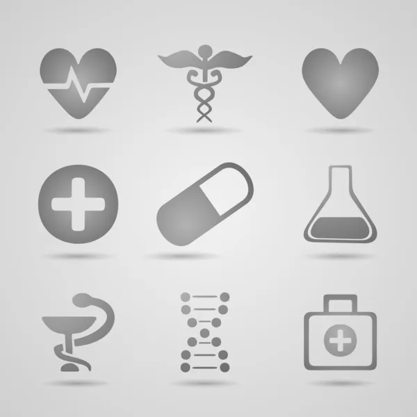 Conjunto de símbolos médicos — Vetor de Stock