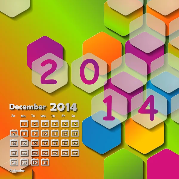 Calendario para 2014.Diciembre — Vector de stock