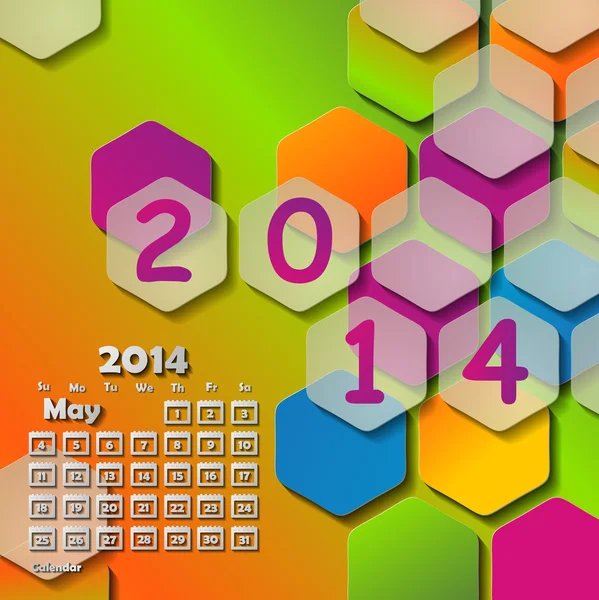 Calendar for 2014.May — Stock Vector