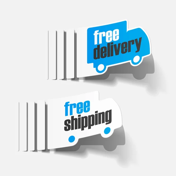 Sticker free shipping — Stock Vector