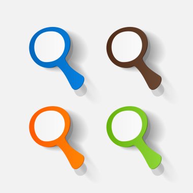 Colorful search magnifiers stickers clipart
