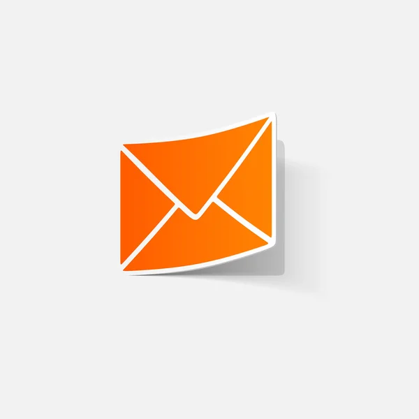 Autocollant enveloppe orange — Image vectorielle