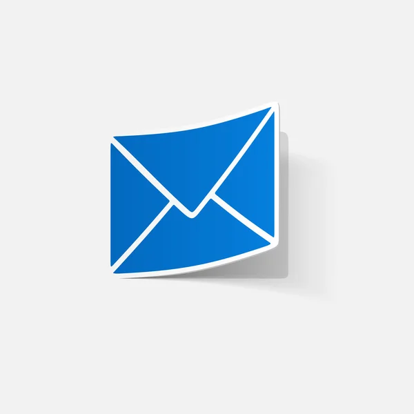 Blauwe envelop sticker — Stockvector