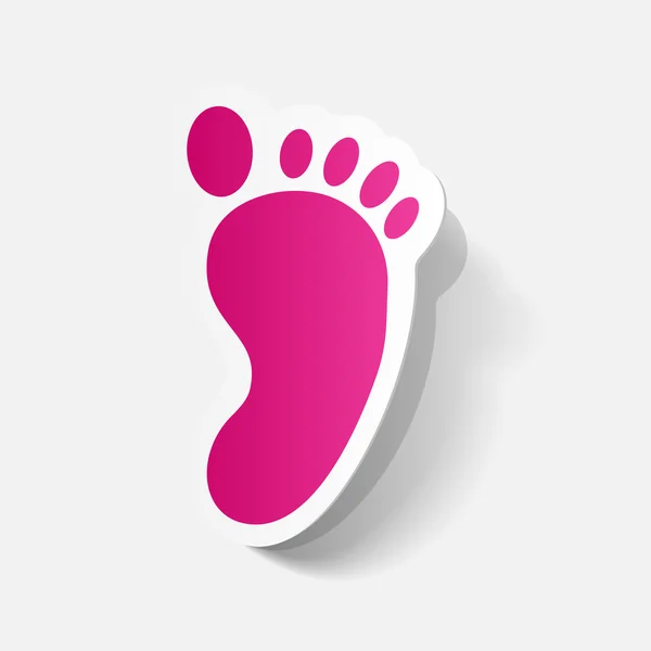 Pink footprint symbol — Stock Vector