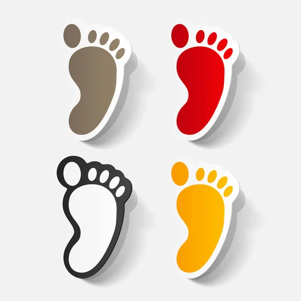 Colorful footprint symbols — Stock Vector