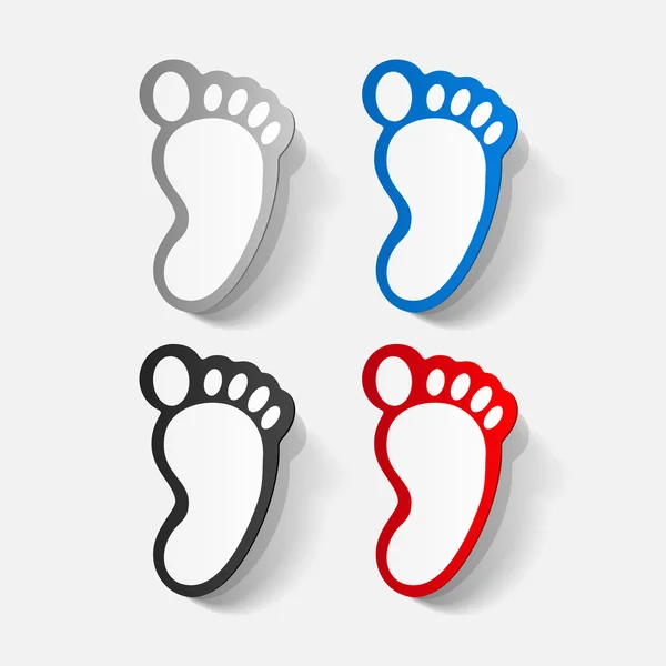 Bunte Fußabdrucksymbole — Stockvektor