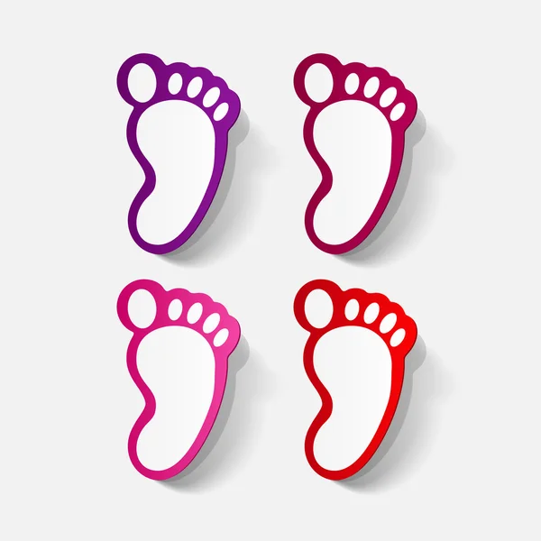 Bunte Fußabdrucksymbole — Stockvektor