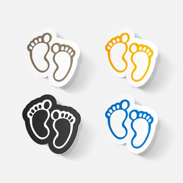 Kleurrijke voetafdruk symbolen — Stockvector