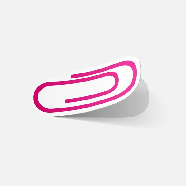 Pink paper clip — Stock Vector