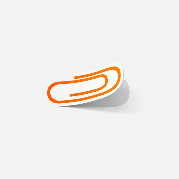 Orange paper clip — Stock Vector