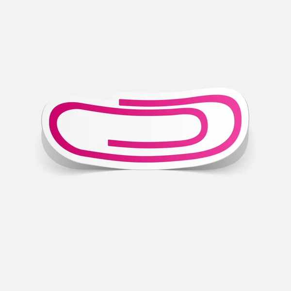 Pink paper clip — Stock Vector