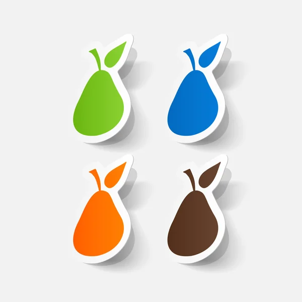 Set de pegatinas de pera — Vector de stock