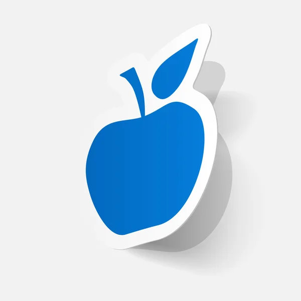 Pegatina de manzana azul — Vector de stock