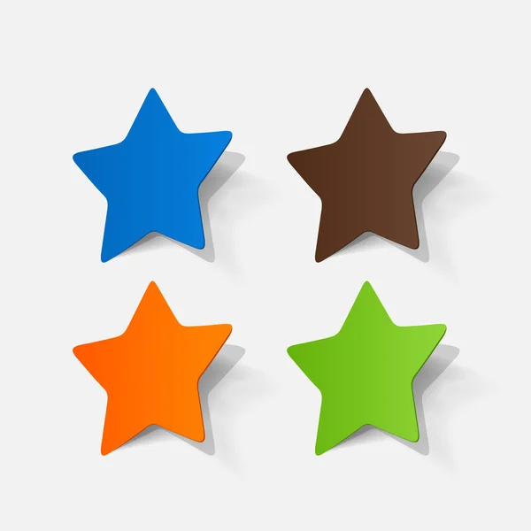 Adesivos estrela pentagonal —  Vetores de Stock