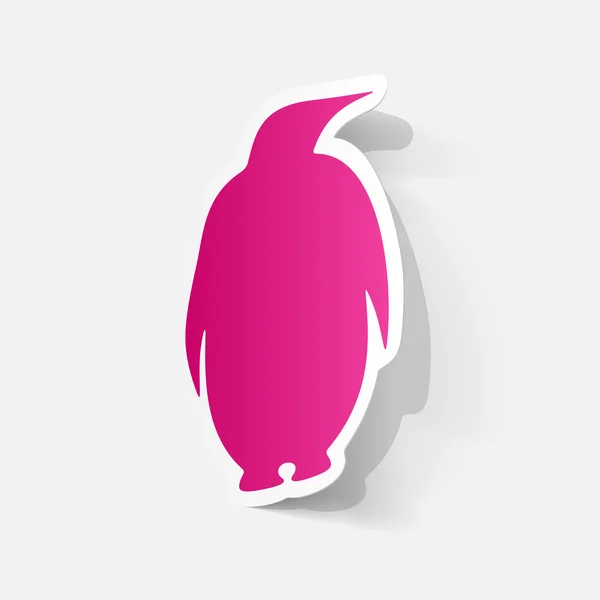 Etiqueta de pingüino rosa — Vector de stock