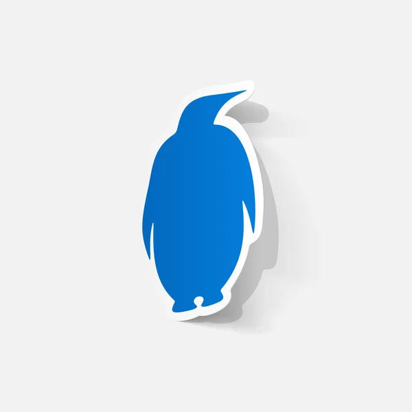 Etiqueta de pingüino azul — Vector de stock