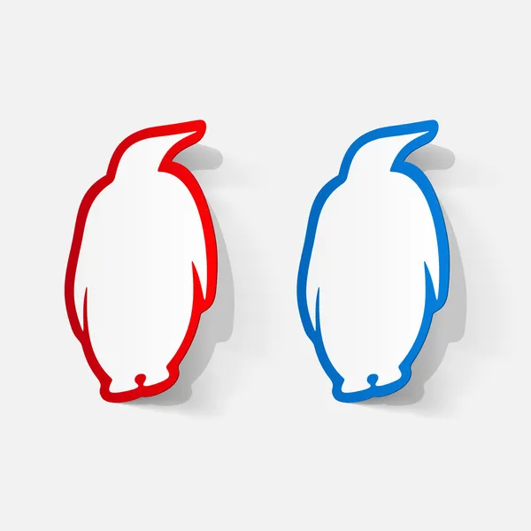 Barevný tučňák popisky — Stockový vektor