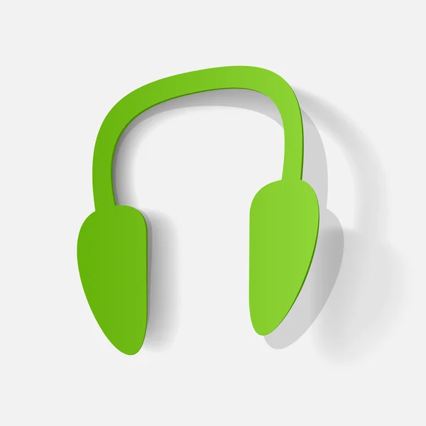 Adhesivo auriculares verdes — Vector de stock