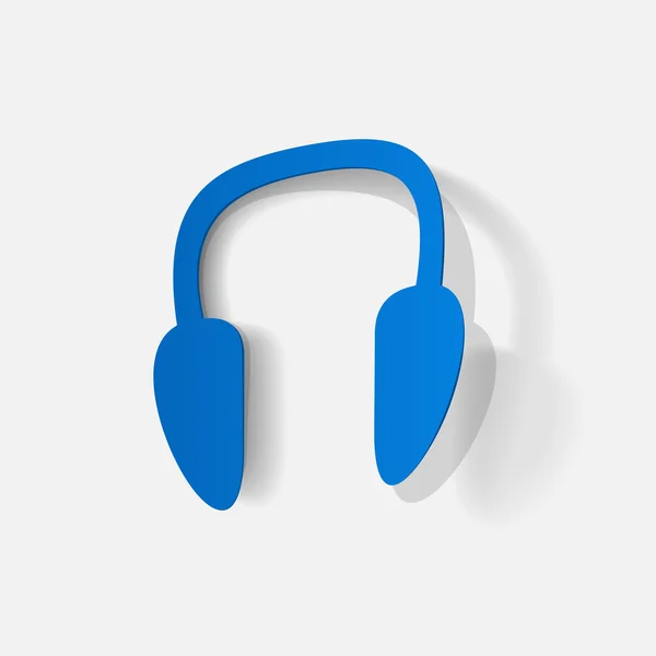 Blue headphones sticker — ストックベクタ