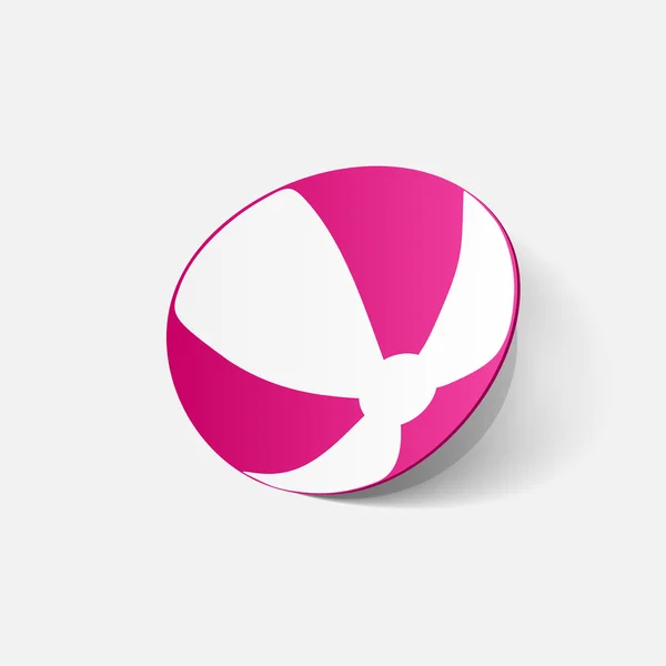 ピンクのビーチボール ステッカー — ストックベクタ