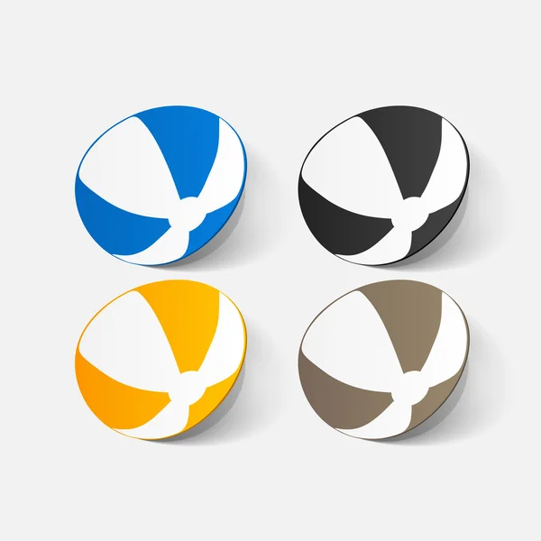 Colorful beachballs sticker — Stock Vector