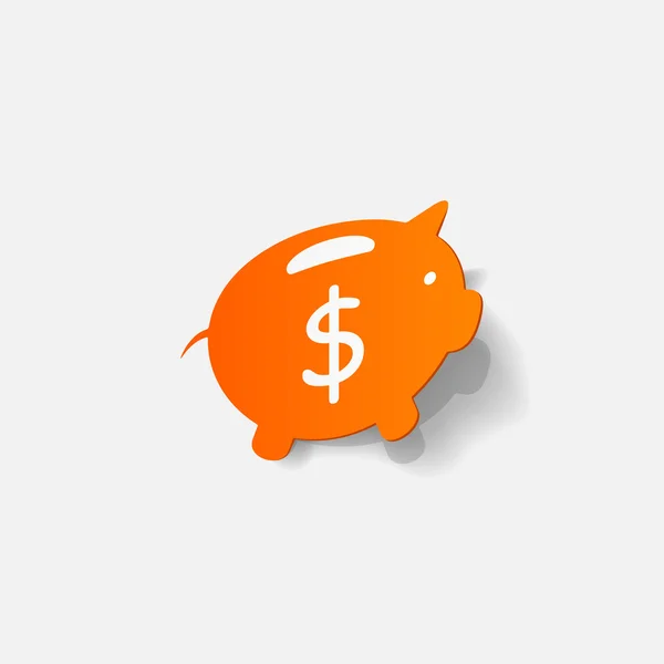 Orange piggy bank — Stock Vector