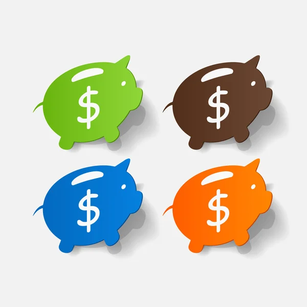 Kleurrijke piggy banks stickers — Stockvector