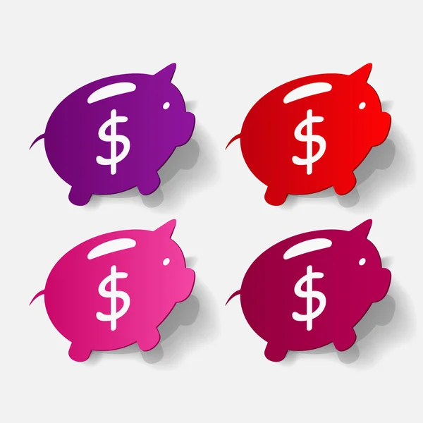 Kleurrijke piggy banks stickers — Stockvector