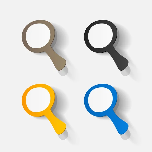 Autocollants loupes de recherche colorés — Image vectorielle