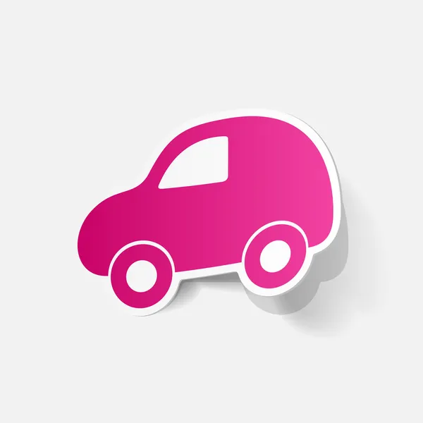 Símbolo coche rosa — Vector de stock