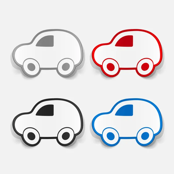 Conjunto de símbolos de coche colorido — Archivo Imágenes Vectoriales