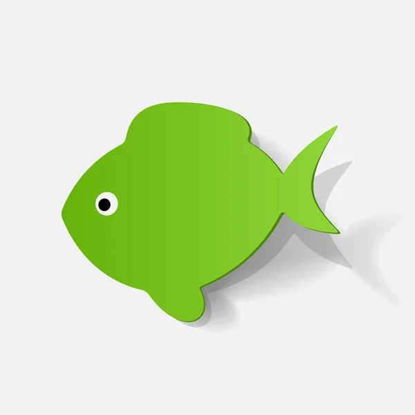Zielony ryby naklejki — Wektor stockowy