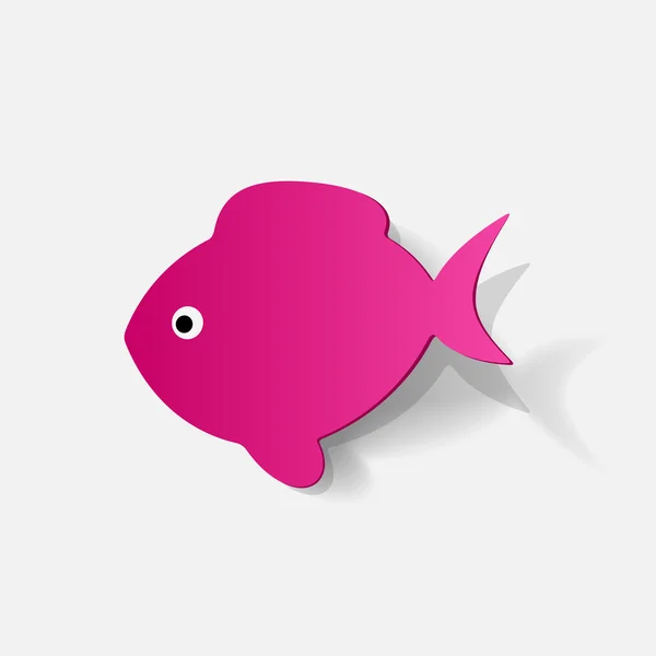 Adesivo pesce rosa — Vettoriale Stock