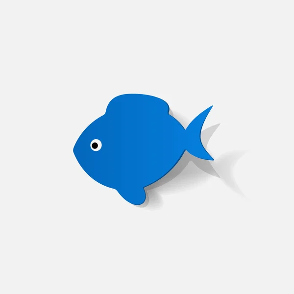 Mavi balık sticker — Stok Vektör