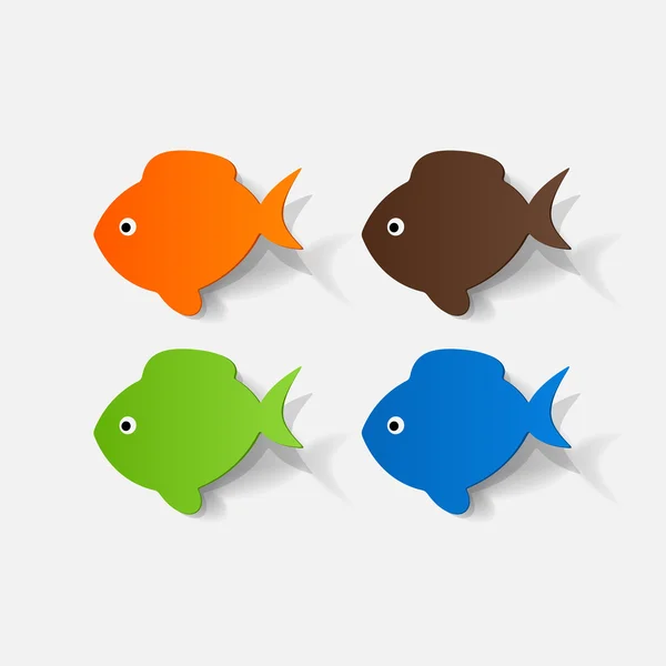 Ensemble de poissons colorés — Image vectorielle