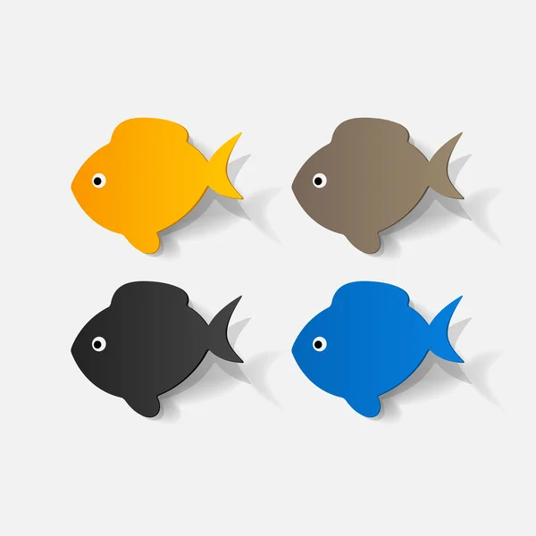 Ensemble de poissons colorés — Image vectorielle