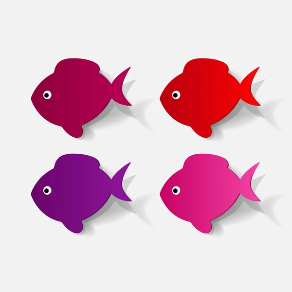 Renkli balıklar seti — Stok Vektör
