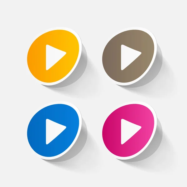 Coloridos iconos de botón de reproducción — Vector de stock