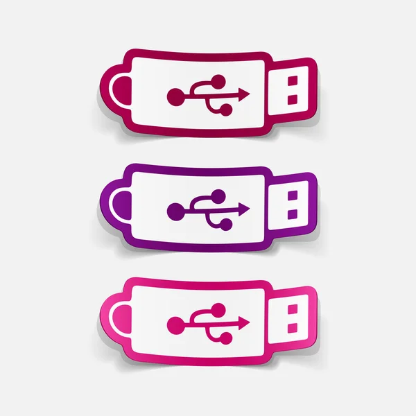 Sticker of flash drive — Stock Vector