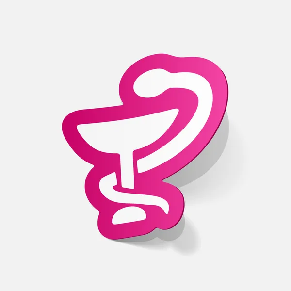 Signo serpiente con tazón — Vector de stock