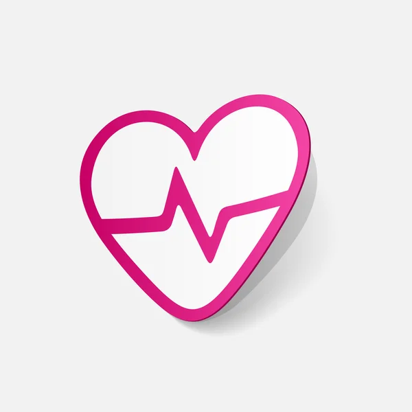 Sticker van heartbeat teken — Stockvector