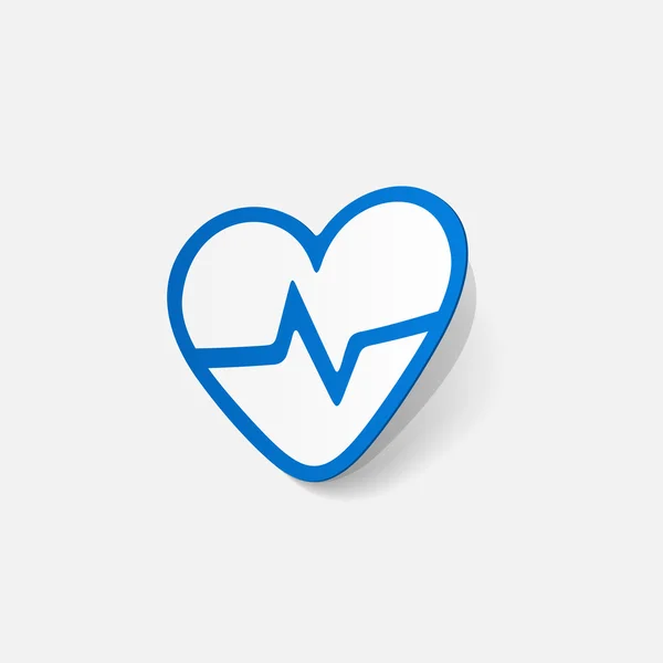 Sticker van heartbeat teken — Stockvector